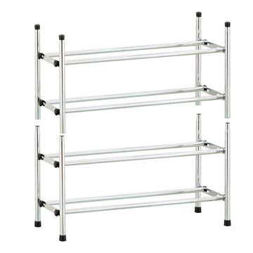 Expandable & Stackable Chrome Plated Shoe Rack – MyGift