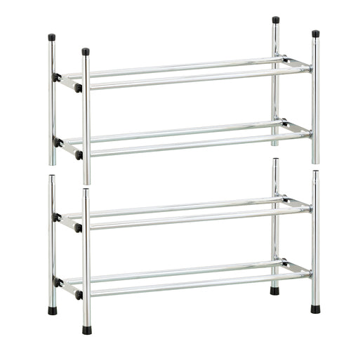 Expandable & Stackable Chrome Plated Shoe Rack – MyGift