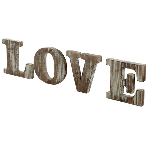 Farmhouse Style Torched Wood Cutout Letters 'Love'-MyGift