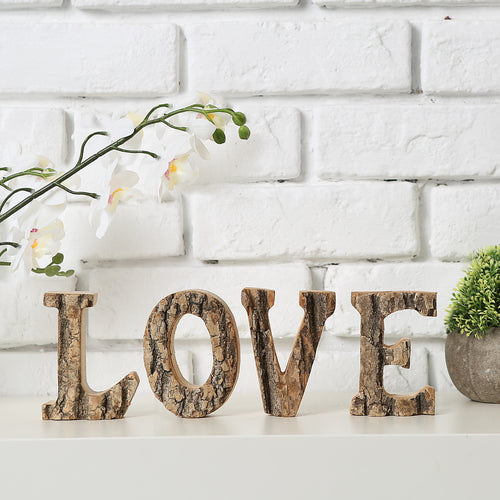 Rustic Exposed Wood 'Love' Block Letter Sign-MyGift