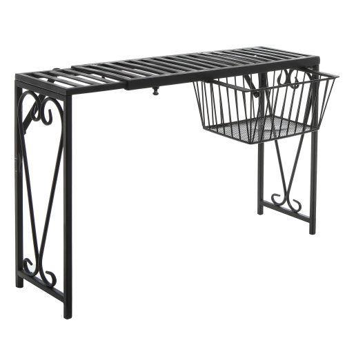 Black Metal Expandable Over-The-Sink Rack w/Pull-Out Drawer - MyGift