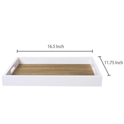 Brown/White Wood Serving Tray - MyGift