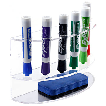 Round Clear Acrylic Dry Erase Marker & Accessories Holder, Wall Mounte ...