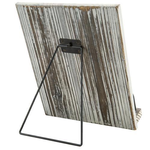 MyGift Cutting Board Shaped Burnt Wood and Galvanized Metal Cookbook Holder