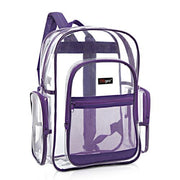 Transparent PVC Backpack with Purple Trim