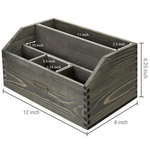 Table Caddy with Divider in Antique Tin Finish