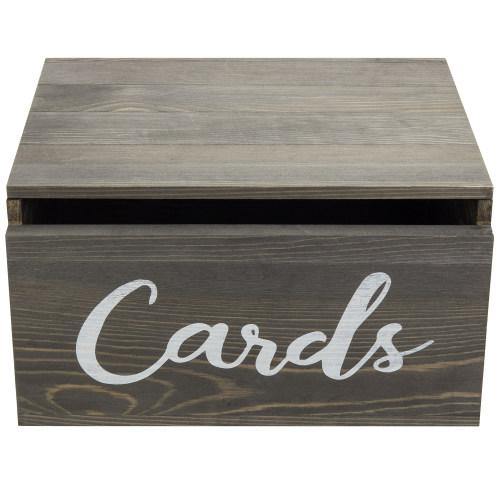 Burnt Wood Trading Card Storage Box with 4 Compartments, 4 Acrylic
