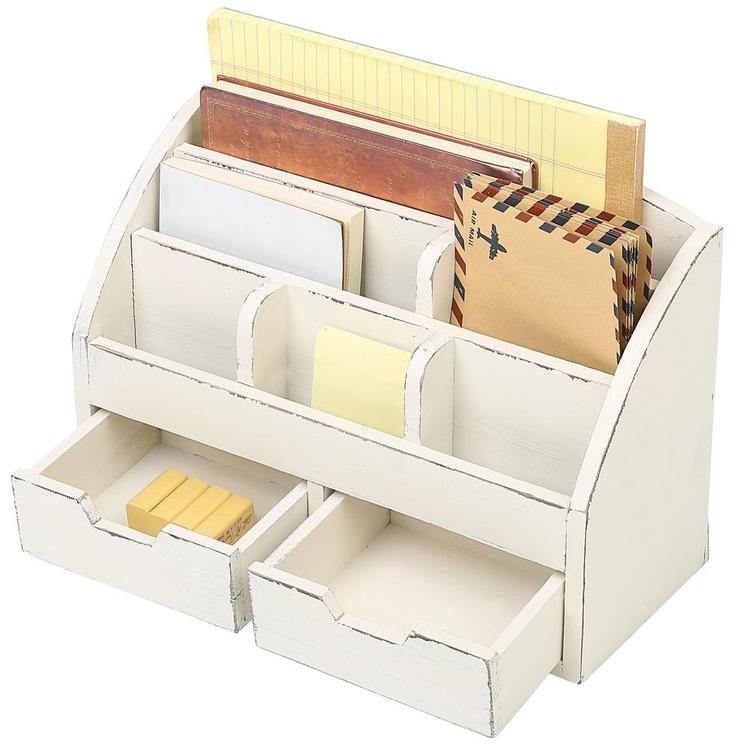 2 Tier Desktop Storage Organizer Shelves, Vintage Office Desk Display –  TreeLen