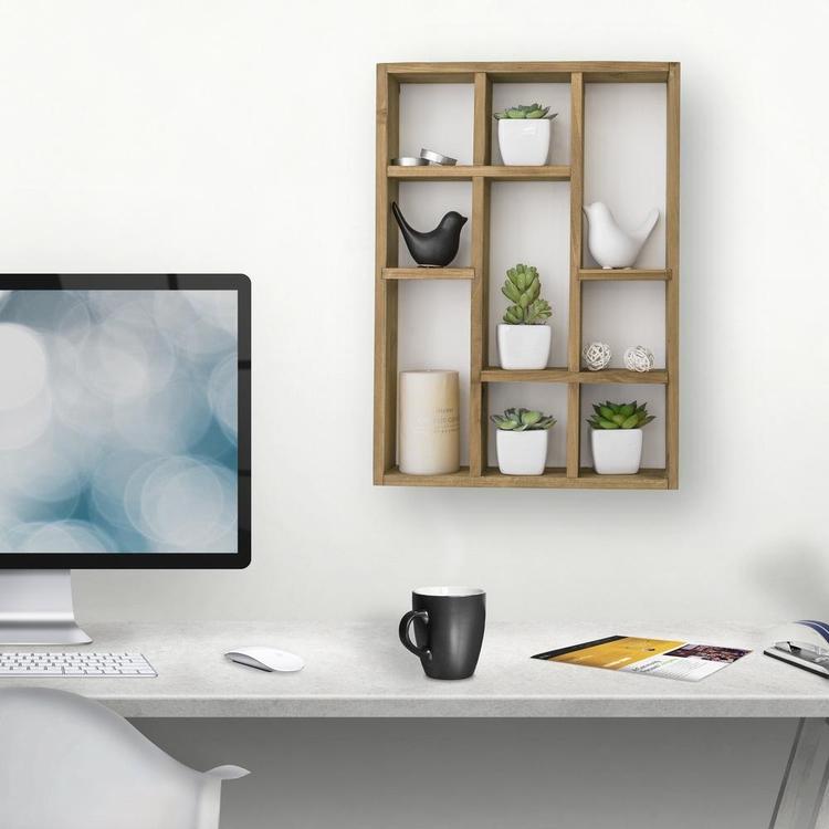 Floating Box Shelf, Wood Rectangle Wall Mount Shelves, Hallway and