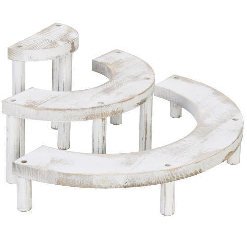 White Washed 3-Tier Retail Display Risers - MyGift