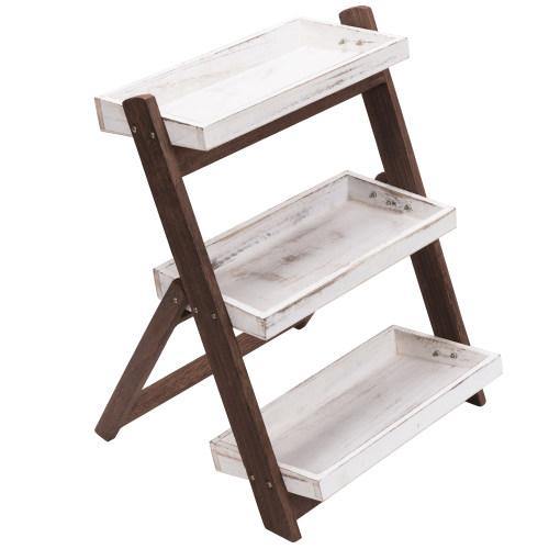 White/Burnt Brown Wood Display Shelves - MyGift