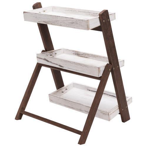 White/Burnt Brown Wood Display Shelves - MyGift