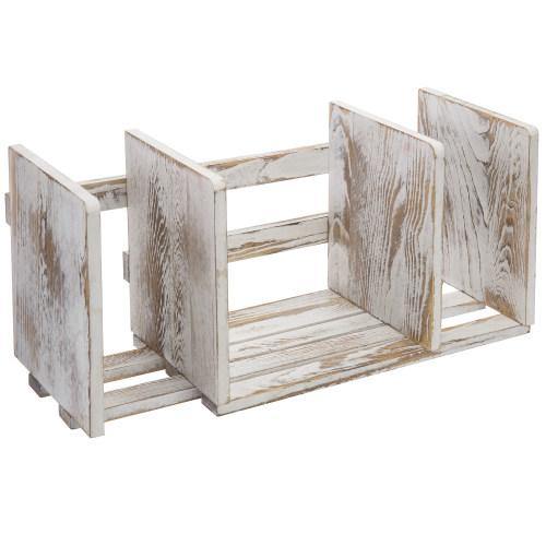 Whitewashed  Expandable Wood Desktop Bookshelf - MyGift