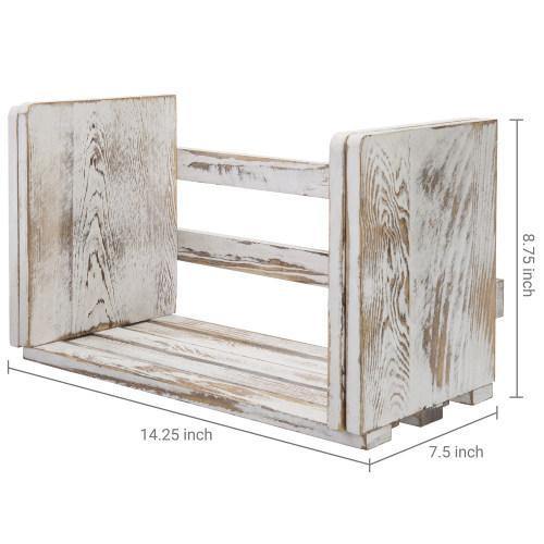 Whitewashed  Expandable Wood Desktop Bookshelf - MyGift