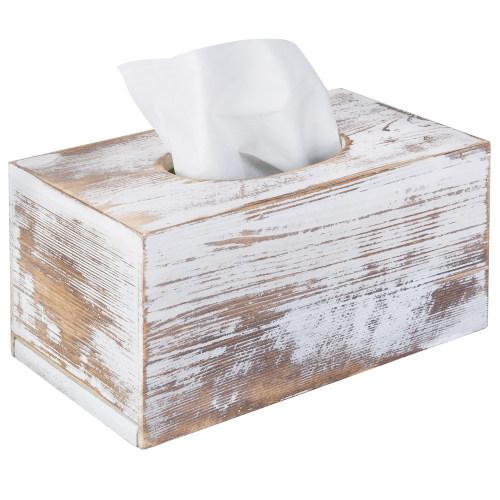 White Rectangular Tissue Box Cover