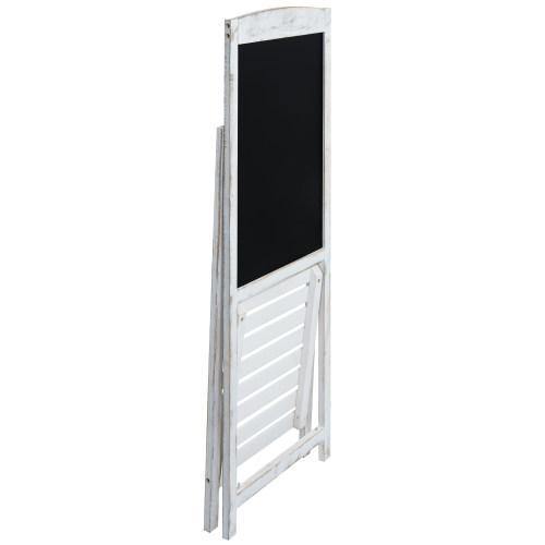 Whitewashed Wood Chalkboard Easel with Shelf - MyGift