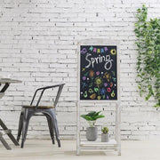 Whitewashed Wood Chalkboard Easel with Shelf - MyGift