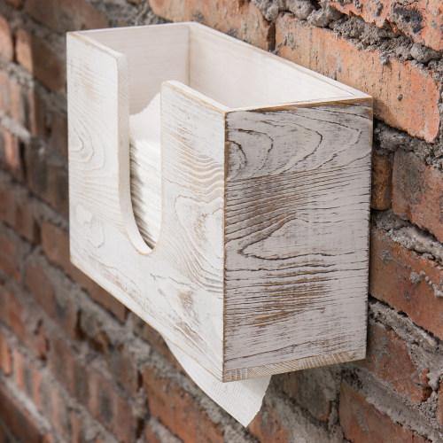 Whitewashed Wood Paper Towel Dispenser - MyGift