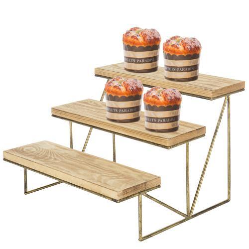 Wood & Brass Cupcake Display Riser - MyGift