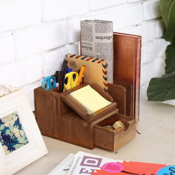 Wood Desk Organizer with Memo Pad Holder – MyGift